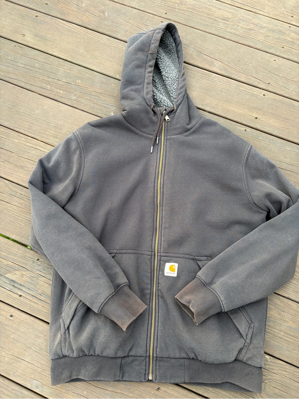 Carhartt 103308 Rain Defender Sherpa Lined Full Zip Hoodie Jacket Black Men's M